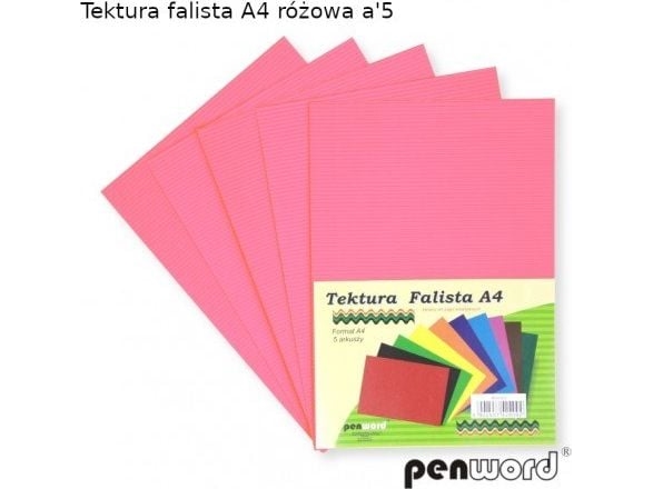 Penword Tektura falista PENWORD A4 5 ark - lyserød Penword TARGI