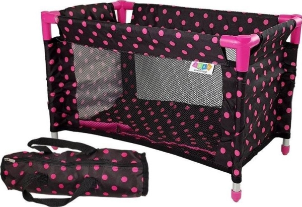 Lean Sport Puppenbett Alice Schwarz/Rosa (7701)