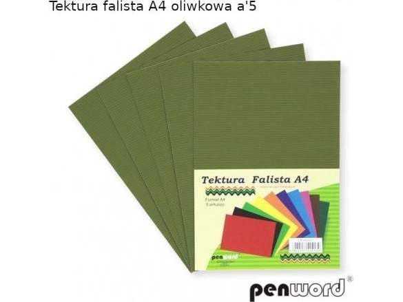Penword faldbølge karton PENWORD A4 5 ark – olivengrøn