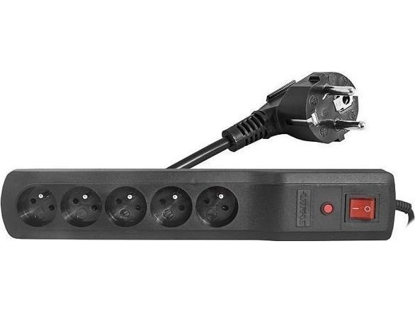 UN YLIJÄNNITESUOJA AL3 5 PISTORASIAN JATKOJOHTO 5M MUSTA (1 KPL)