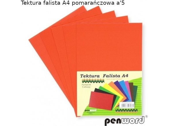 Penword Tektura falista PENWORD A4 5ark - pomarańczowa Penword TARGI