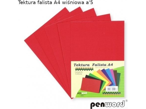 Penword A4 bølgepap 5 ark - kirsebærfarvet Penword TARGI