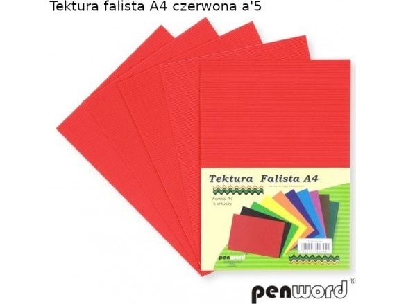 Penword Tektura falista PENWORD A4 5ark - czerwona Penword