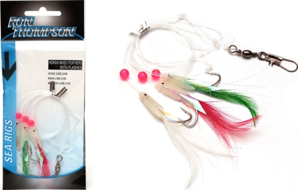 Ron Thompson Rig6 Hokkai w/Flash and Mixed Feathers 3 #2 Silver Hook (42609)