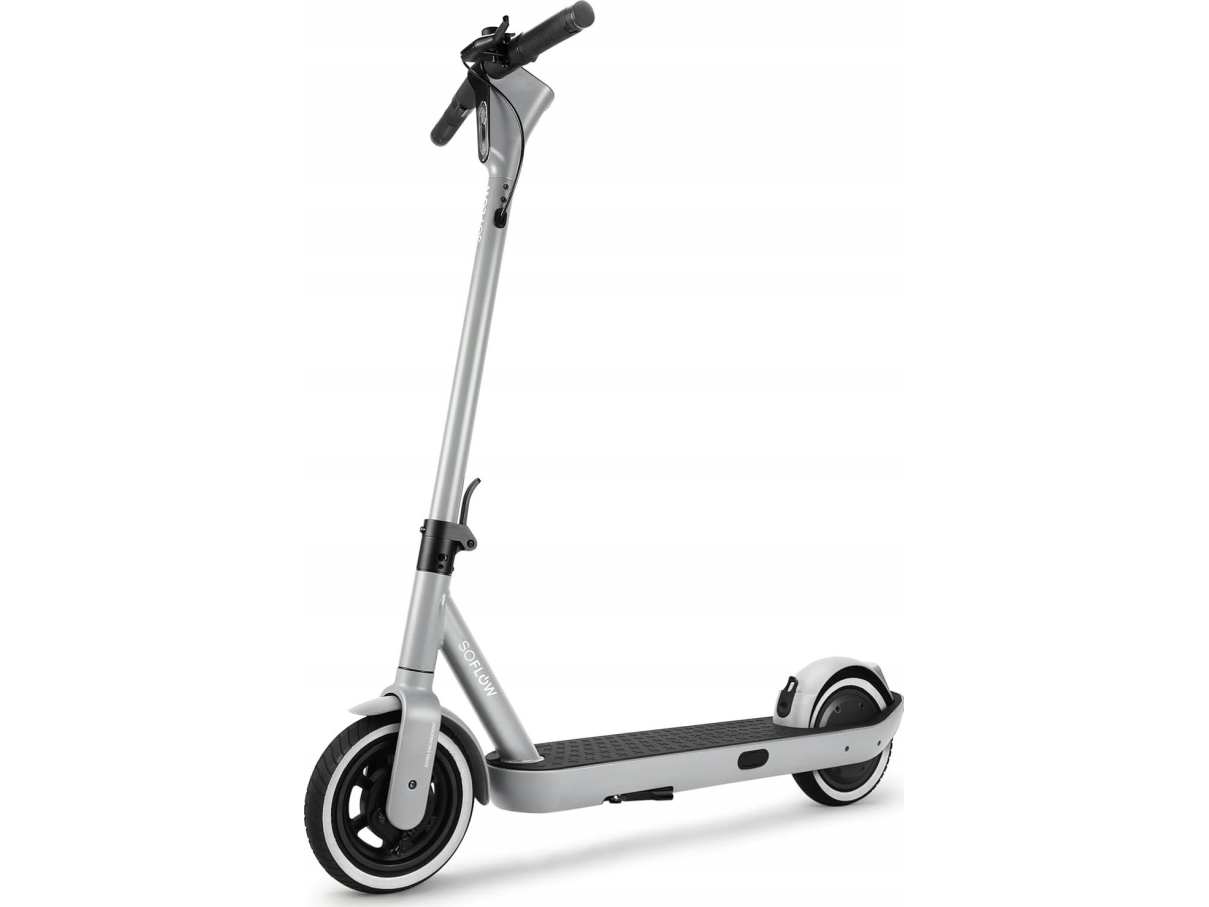 Soflow So One El-Scooter Med Blinklys Sølv Med Kørekort