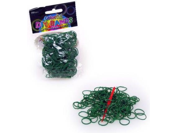 Hipo Mørkegrønne elastikker til at lave armbånd, 250 stk (620079)