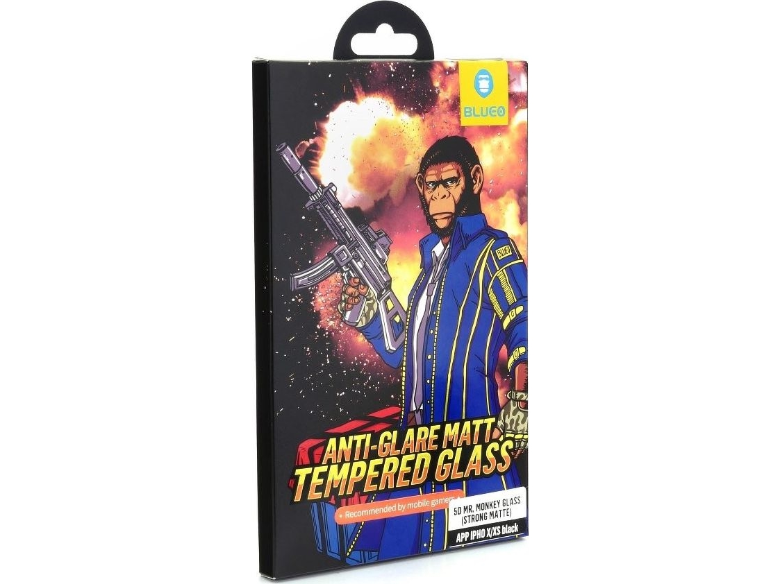 Partner Tele.Com Hærdet Glas 5D Mr. Monkey Glass Til Apple Iphone X/Xs/11 Pro Sort (Strong Matte)