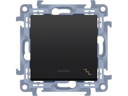 Kontakt-Simon Lichtschnitt/Wechselschalter Mit Led-Beleuchtung (Modul) 10Ax, 250V~, Schraubklemmen, Matt Schwarz, Simon10