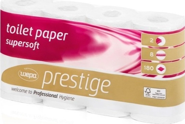 Wepa Wepa Satino Prestige Toilettenpapier Auf Rolle, 2-Lagig – 8 Rollen