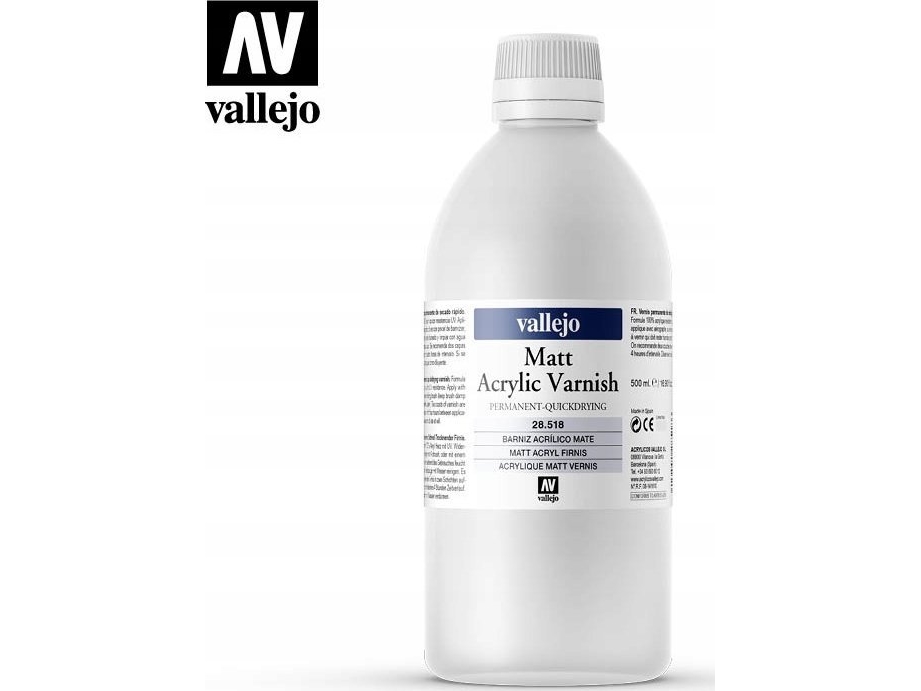 Vallejo Matt Acrylic Varnish 500 ml | Hobby - Färg vattenbaserad - Modell Färg | GameStuff