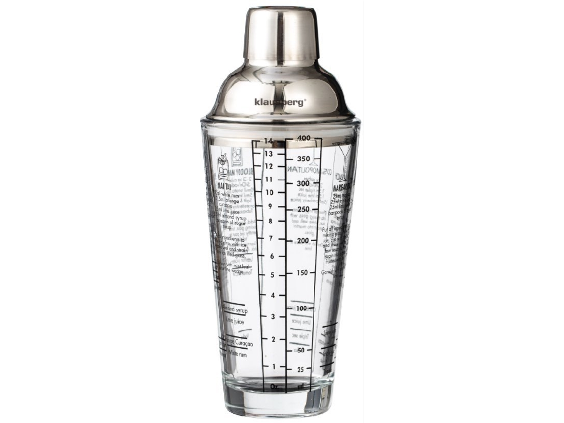 Klausberg Shaker, Glas, Med Trykte Opskrifter Klausberg