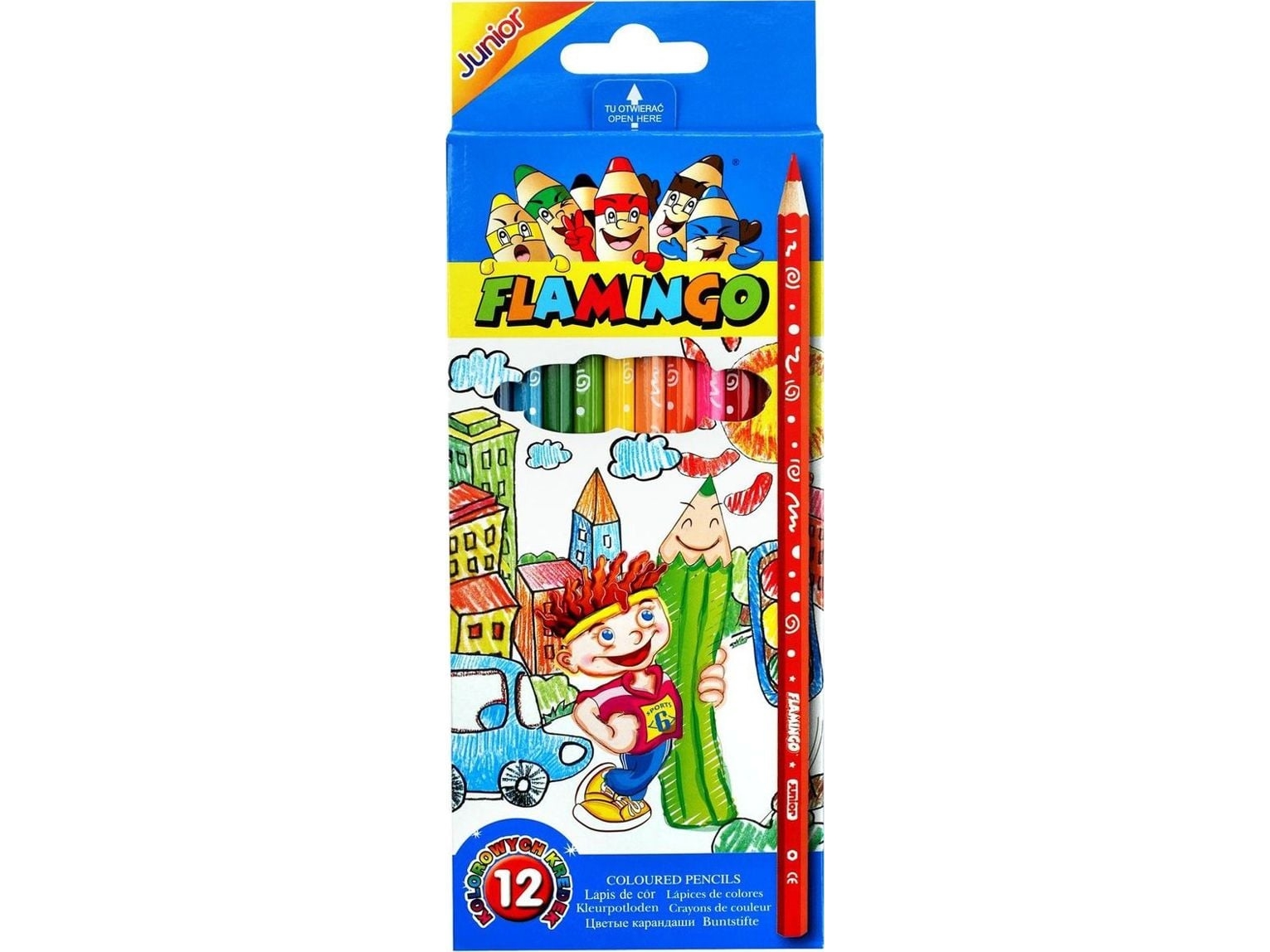Titanum Junior Sekskantede Blyanter 12 Farver Flamingo 185332