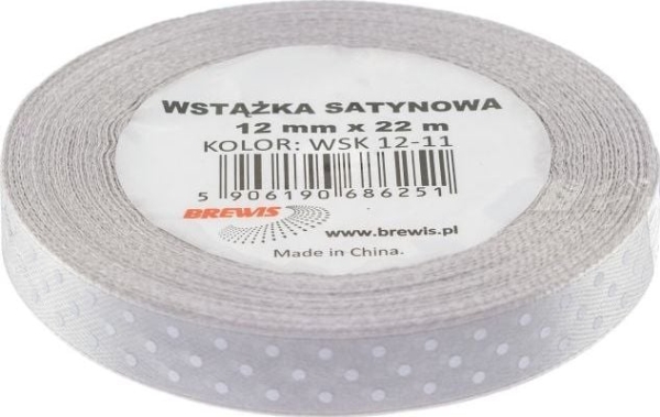 BREWIS satinbånd med prikker 12 mm x 22 m farve 11