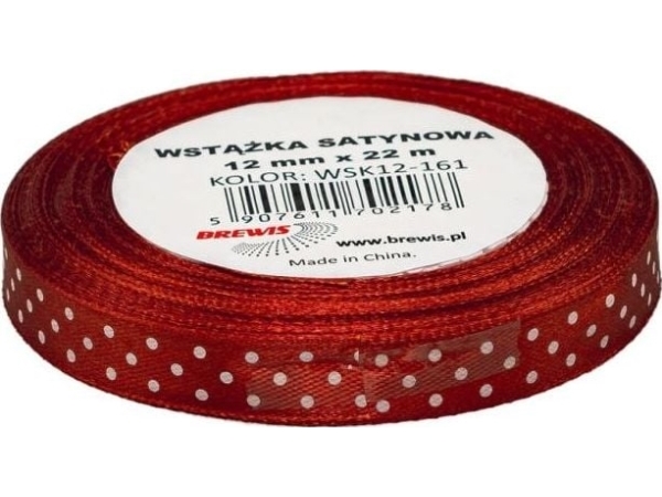 Brewis satinbånd prikker 12 mm x 22 m farve 161
