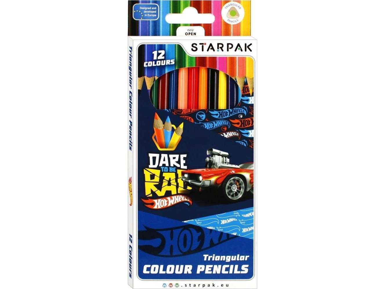 Starpak School Bleistift Buntstifte 12 Stück Hot Wheels