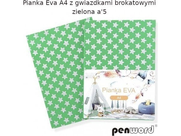 Polsirhurt Foam Eva A4 Mit Glitzersternen Grün A "5