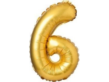 Arpex Ballons Foliefigur "6" Guld 71 Cm (28")