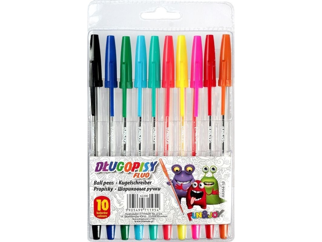 Tetis Filzstifte Fluo Fun&Joy 10 Farben Titanum Targi