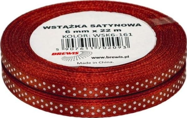 BREWIS Satinbånd med prikker 6 mm WSK6-161 Brewis