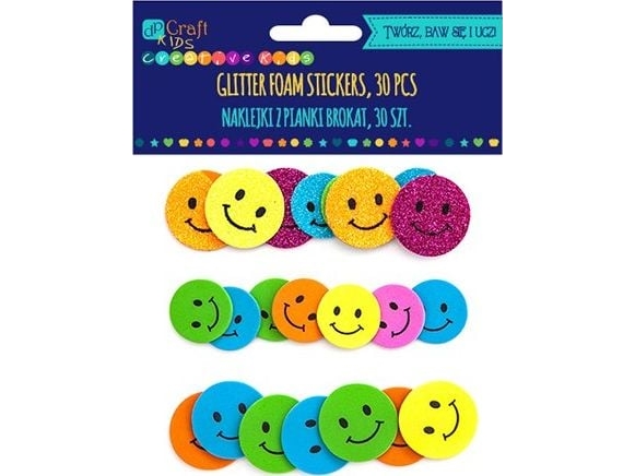 Skumklistermærker Smiles Glitter 30 Stk