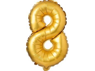 Arpex Folieballon Tal "8" Guld 71 Cm (28")