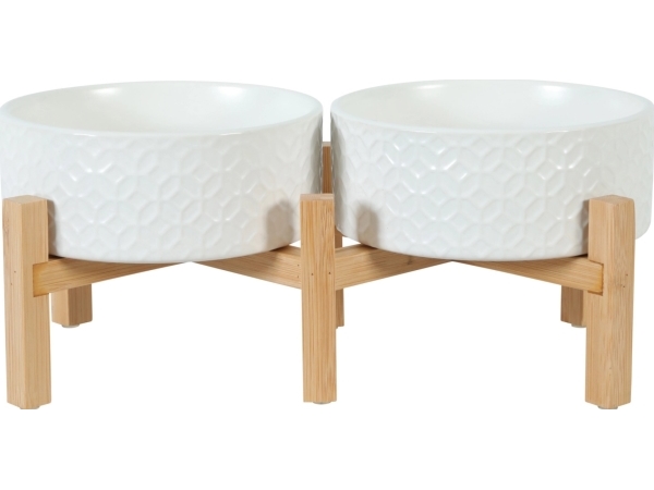 Zolux hundeskål i keramik KERAMO DUO hvid 2 x 700 ml