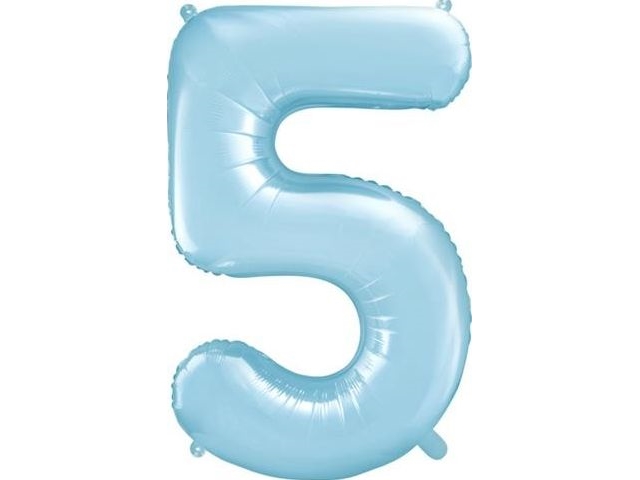 Party Deco Folienballon Nummer 5, Hellblau, 86 Cm Universal