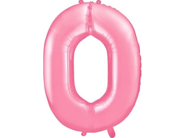 Party Deco Folienballon Nummer 0, Hellrosa, 86 Cm Universal