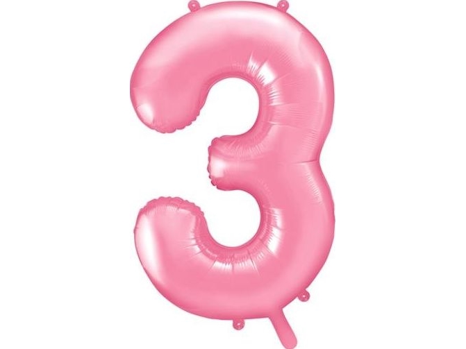 Rosa Zahlballons, 86 Cm