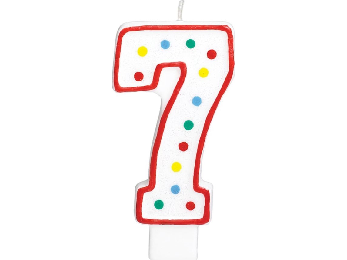 AMSCAN Prikket nummerlys syv 7 - 13 cm - 1 stk universal