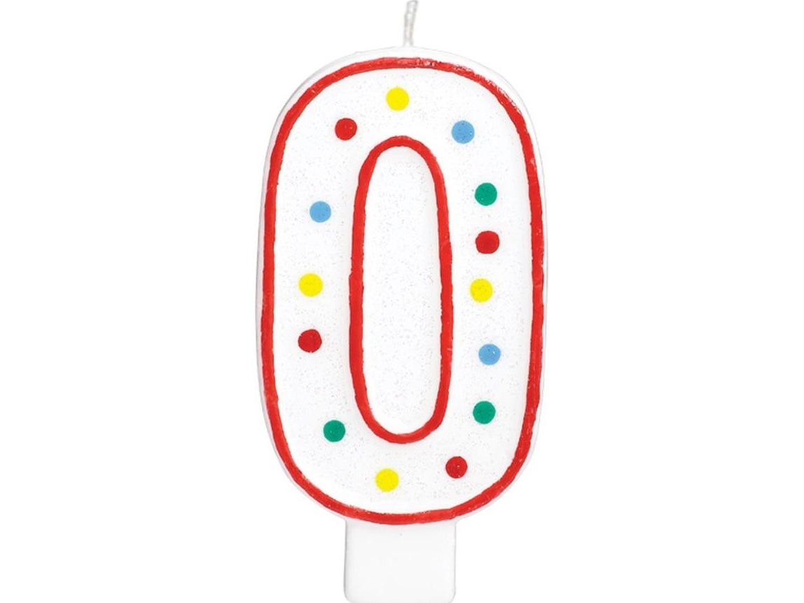 AMSCAN lysestage tal lys med prikker 0 - 13 cm 1 stk universel