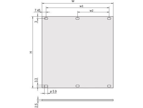 Schroff Part.Front Panel 3U 63Hp Anod. (30808067)
