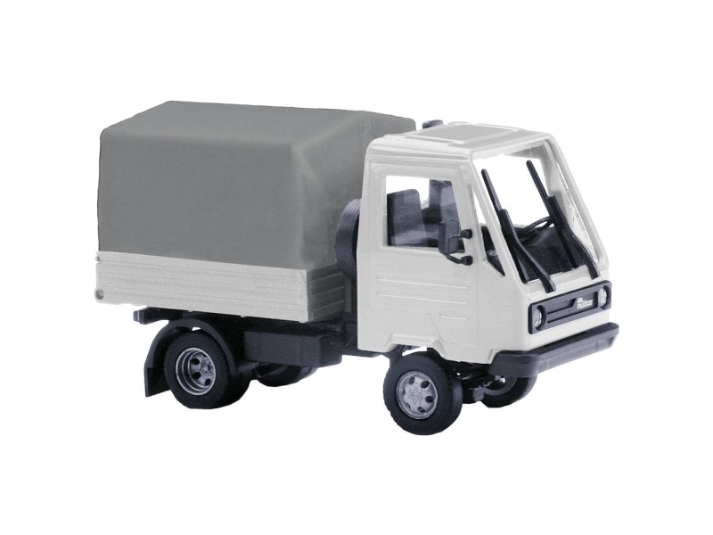 Busch 42250 H0 Lastbiler model Multicar M26 med lastvogn og presenning