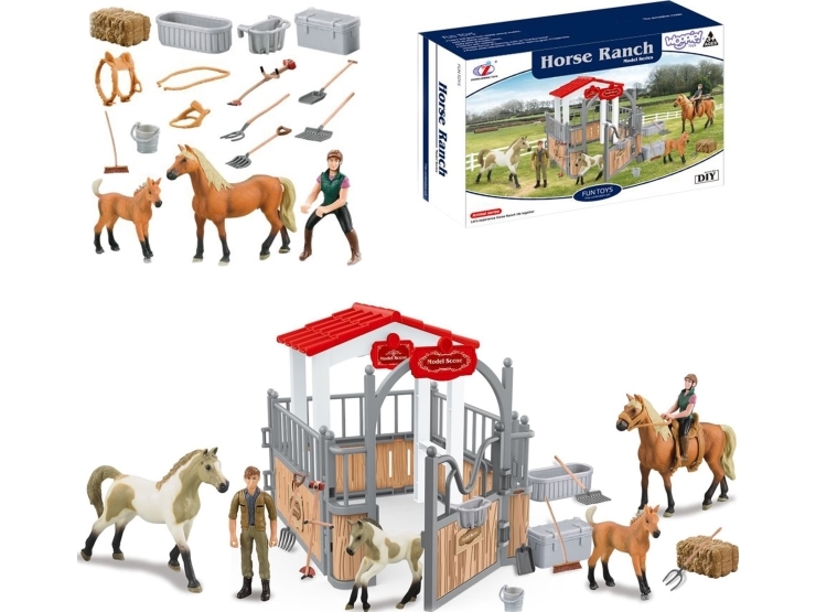 Woopie Vuopis 18 El Figurko Koni Award Stables Set.