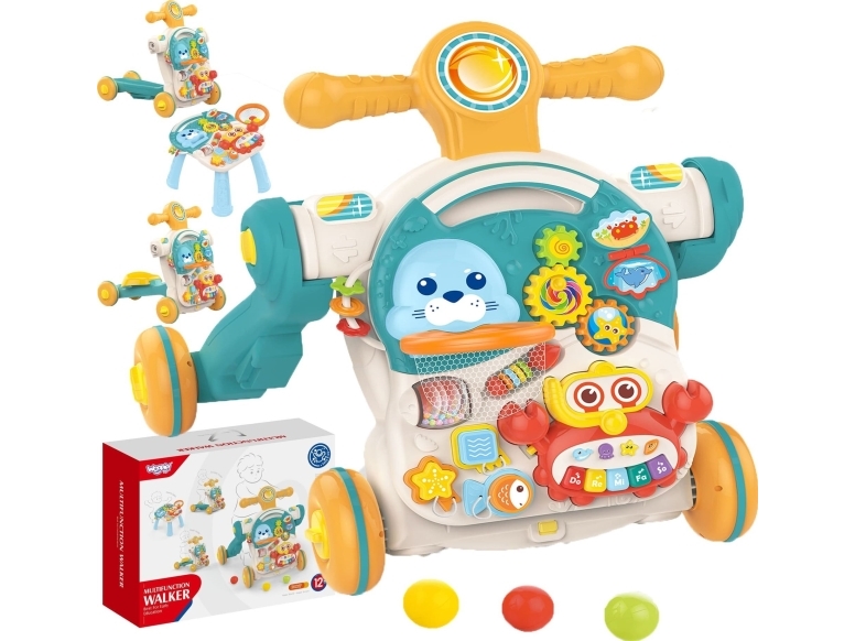 Woopie Vaikiškas vežimėlis Edukacinis stalas Paspirtukas Rider 4in1