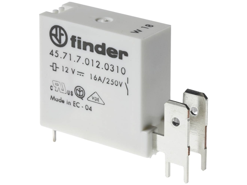 Finder 45.71.7.012.1310 Printrelæ 12 V/Dc 16 A 1 X Sluttekontakt 1 Stk