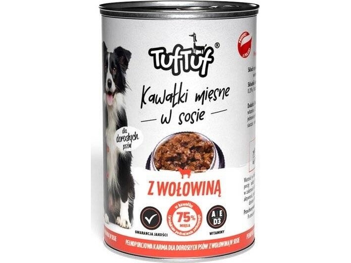 BULT TUF TUF Karma dla psa Kawałki Mięsne z Wołowiną 415g | Sällskapsdjur - Hund - - Blöt hundmat | GameStuff
