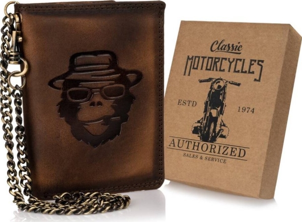 Always Wild Stor läderplånbok för män med kedja NoSize | N - A | GameStuff