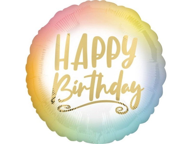 Amscan Happy Birthday Ombre Folienballon - 43 Cm - 1 Stück Universal (45426-Universal) - 45426-Universal