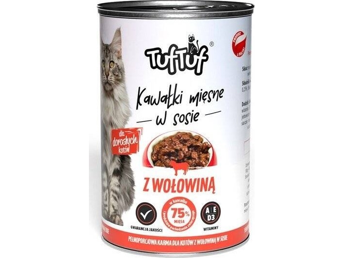 Bult Tuf Tuf Karma Dla Kota Kawałki Mięsne Z Wołowiną 415G