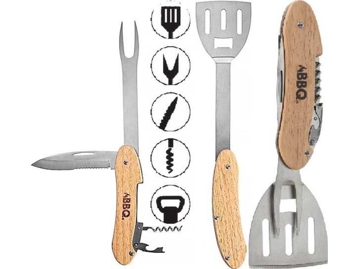 BBQ-GRILLVERKTYG 5IN1 | Trädgården - Grill tillbehör - Grillredskap | GameStuff