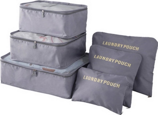 Strado vasketøjstørrer Rejseopbevaringsnet til tøj 6 stk (grå)