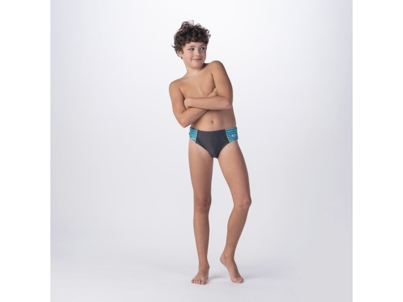 Aquawave Børne Badeshorts Idalis Jr Forget Iron/Turquise Stripe Str. 164
