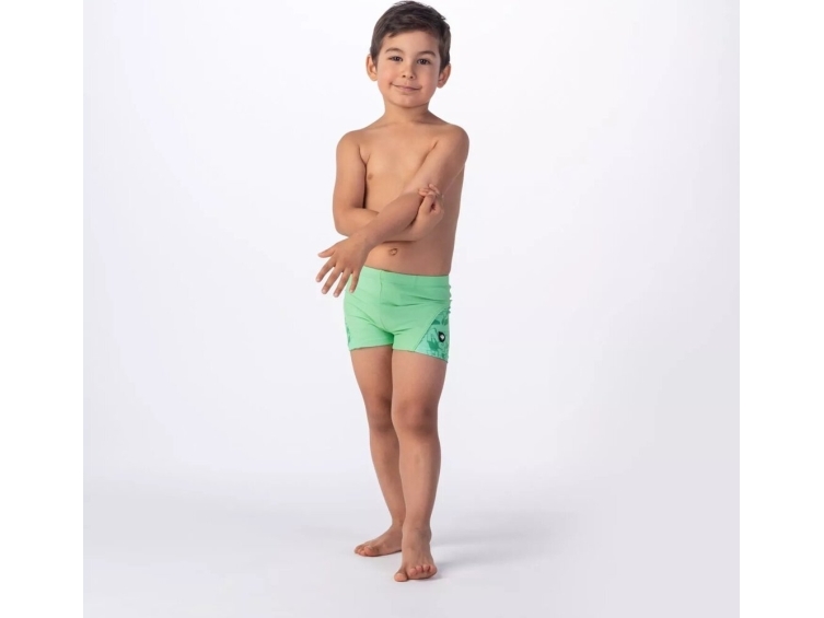 Aquawave Børnebadeshorts Idaro Kids M000150884 Spring Bouquet/Mint – Logo Print Str. 134