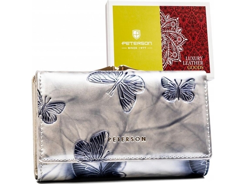 Peterson Naisten nahkainen lompakko PTN 42108-BF SILVER NoSize