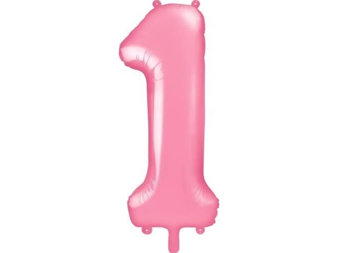 Party Deco Folienballon Nummer 1, Hellrosa, 86 Cm Universal