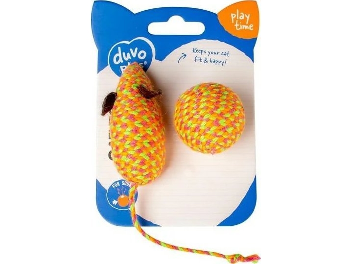 Duvo+ Katzen-Spielzeug - Ball Und Maus - Orange
