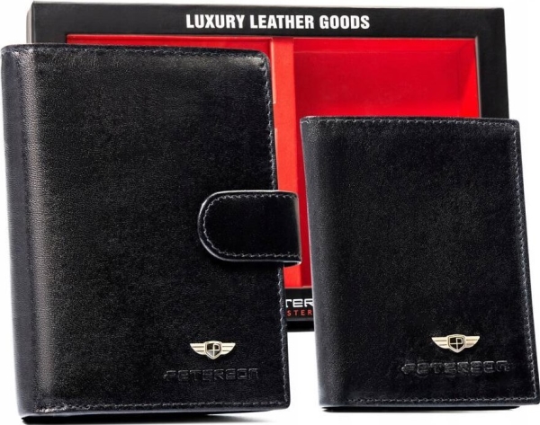 Petersonin lahja: miesten nahkalompakko, korttikotelo ja avaimenperä - Peterson NoSize
