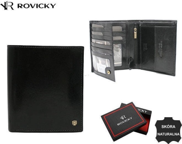 Rovicky læderpung, stor, herre med RFID-system - NoSize