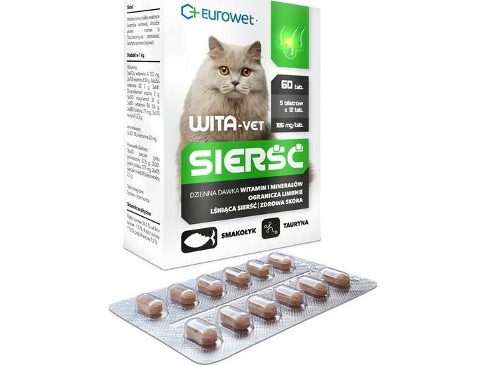 EUROWET WitaVet Vitamins for Cat's coat 60 tabletter